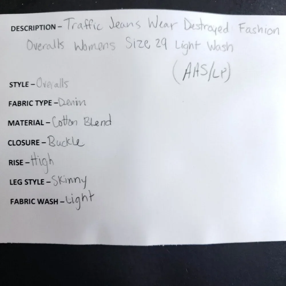 Traffic Jeans Wear Destroyed Fashion Overalls Women's Size 29 Light Wash - Picture 9 of 9